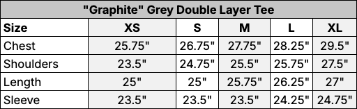 "Graphite" Grey Double Layer Tee